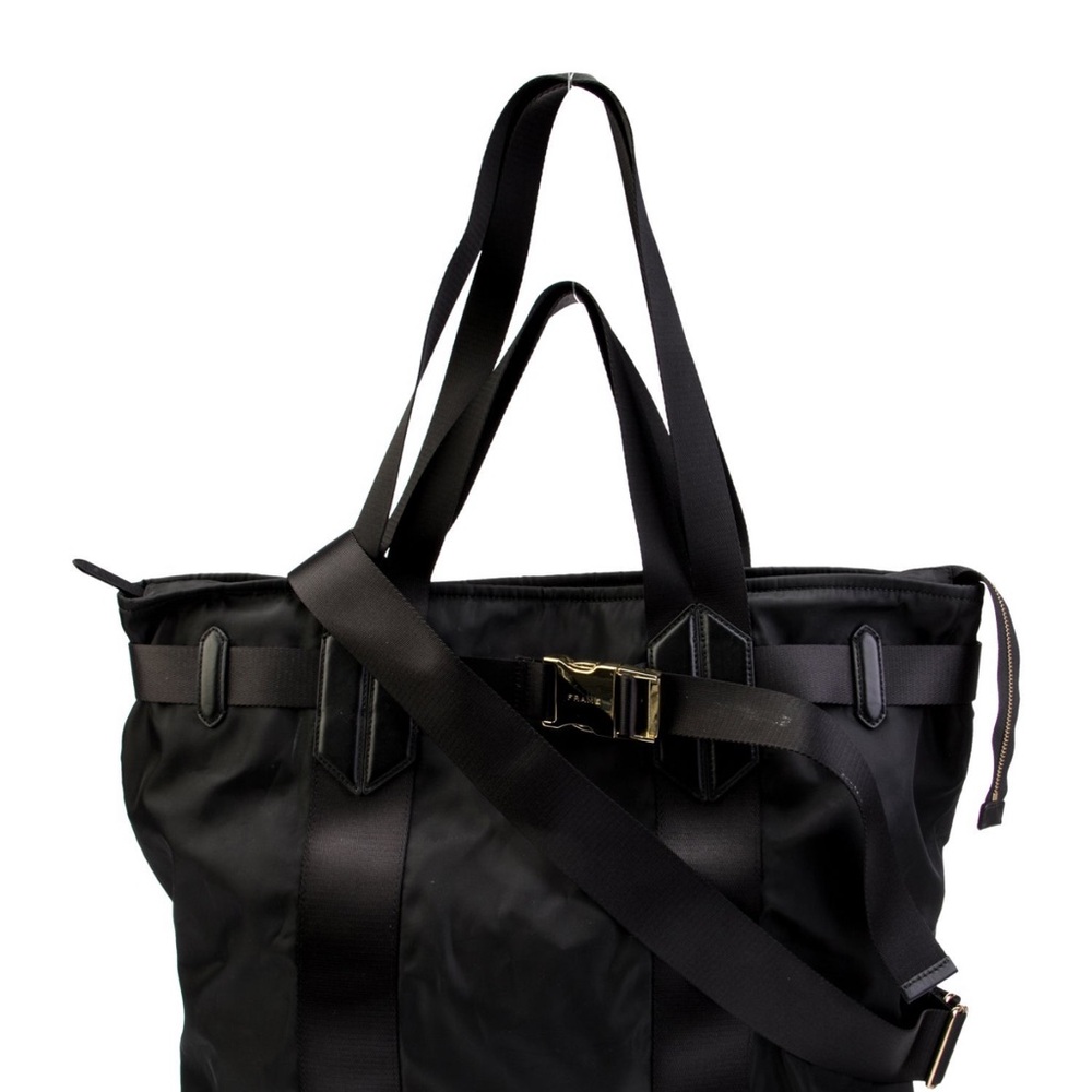 Frame Denim Black Duffel Bag with Sleek Design